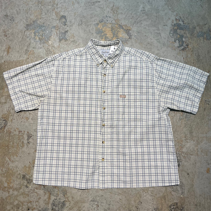 Used clothing carhartt/ Carhartt/ Button-down short sleeve shirt/ Checkered pattern/ Remake/ Size XL