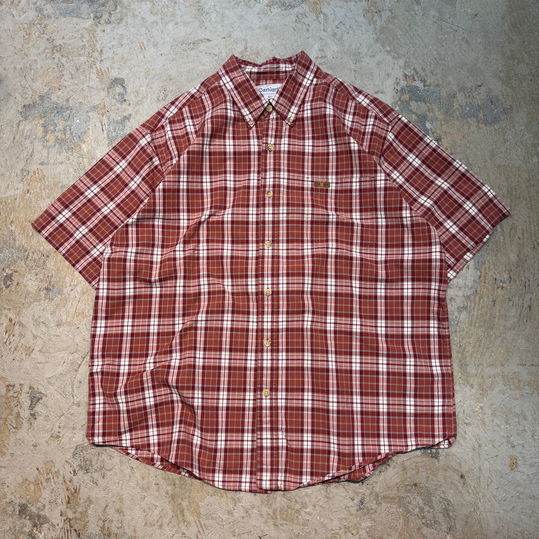 Used clothing carhartt/ Carhartt/ Button-down short sleeve shirt/ Checkered pattern/ Size XL