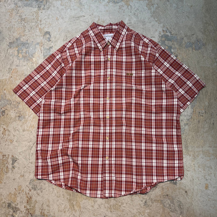 Used clothing carhartt/ Carhartt/ Button-down short sleeve shirt/ Checkered pattern/ Size XL