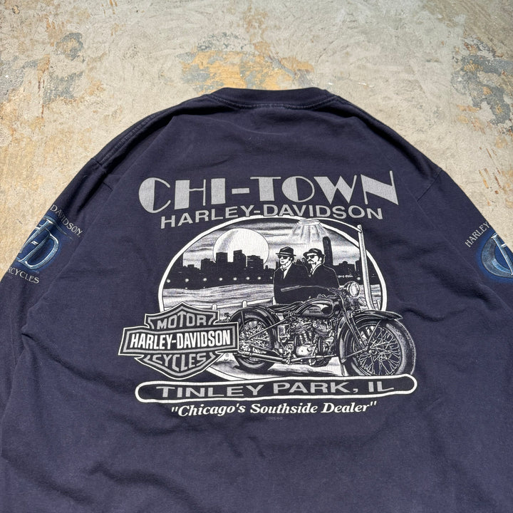 古着 USA製 Harley-Davidson/ハーレーダビッドソン/ プリントロングTシャツ/ サイズL