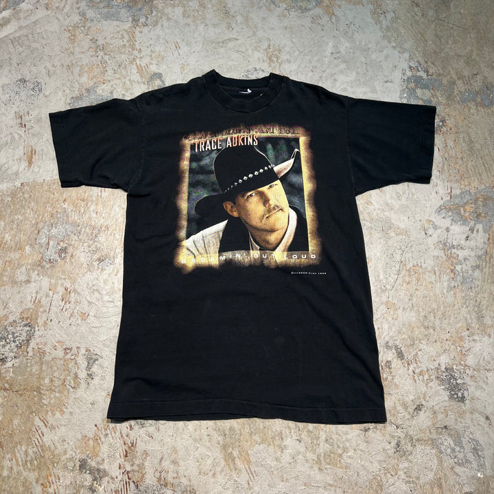 古着 96's トレイス・アドキンス / ヴィンテージ シングルステッチ プリントTシャツ/サイズL相当