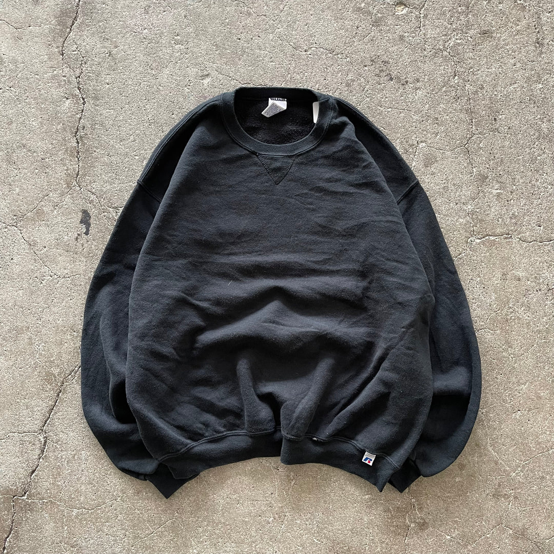 旧衣服RUSSELL ATHLETIC/ RUSSELL运动/空白克鲁兹湿衫/素色/尺寸L