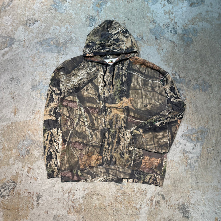 旧衣服MOSSY OAK/莫西橡树/真实树图案拉链连帽衫/尺寸XL