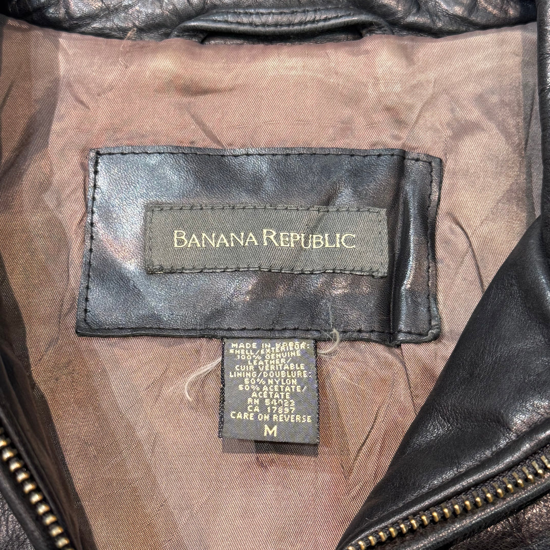 古着 90's BANANA REPUBLIC/ バナナリパブリック/ 本革ジップアップレザージャケット/ サイズM