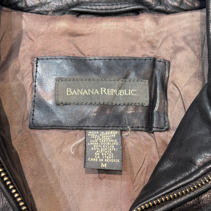 古着 90's BANANA REPUBLIC/ バナナリパブリック/ 本革ジップアップレザージャケット/ サイズM