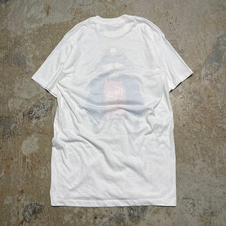 중고 의류 "The City"/cat/동물/빈티지 단일 스티치 프린트 티셔츠/크기 l