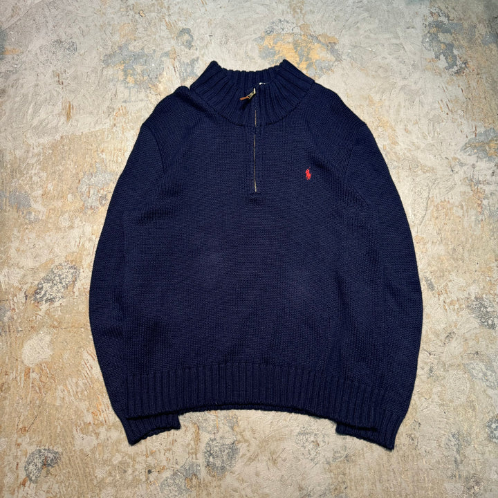 Ralph Lauren/ Polo By Ralph Lauren/ Half Zip 니트 스웨터/ 크기 L의 사용 의류 폴로