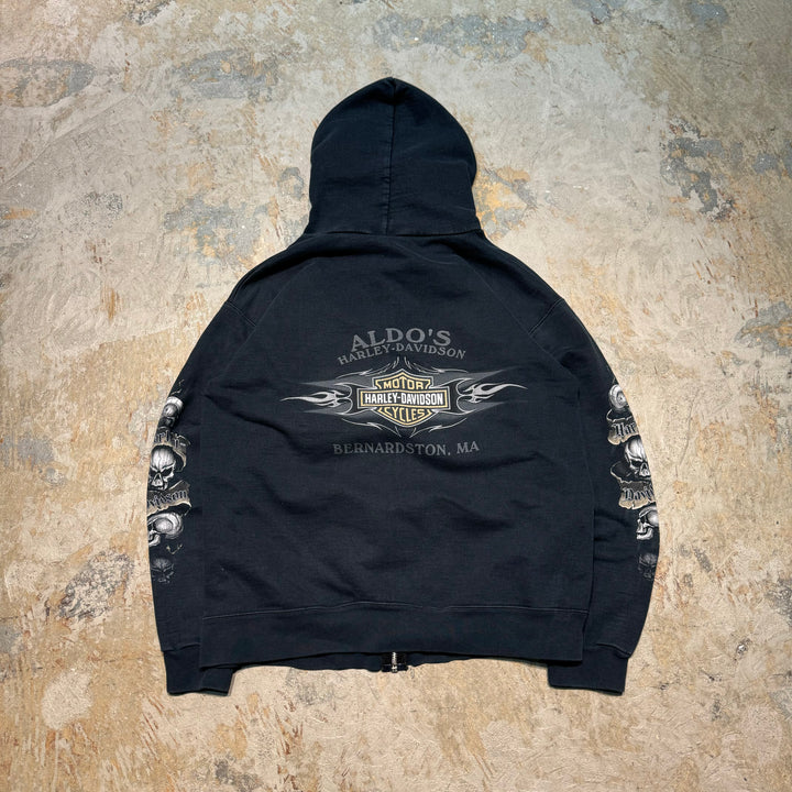 중고 의류 Harley-Davidson/ Harley Davidson/ Sweat Zip-Up Hoodie/ Bernerston, Massachusetts/ Size S