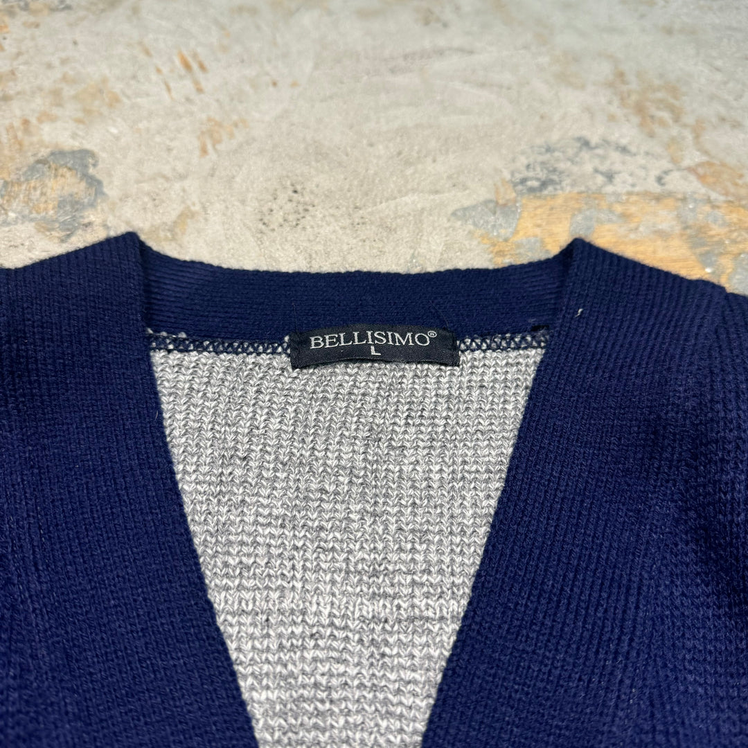 빈티지 의류 Bellisimo/V-Neck 니트 카디건/모든 패턴/크기 l