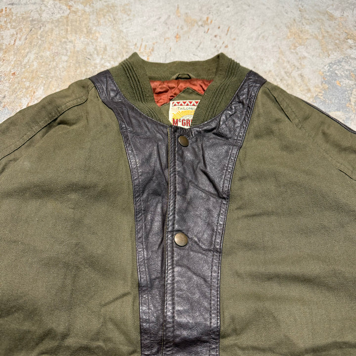 중고 의류 60의 McRegor/Bomber 재킷/스위칭 가죽/크기 l