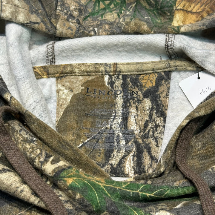 旧衣服LINCOLN OUTFITTERS/林肯OUTFITTERS/ Real Tree Pattern Pull Over Parker / 真实树图案套衫连帽衫/尺寸L