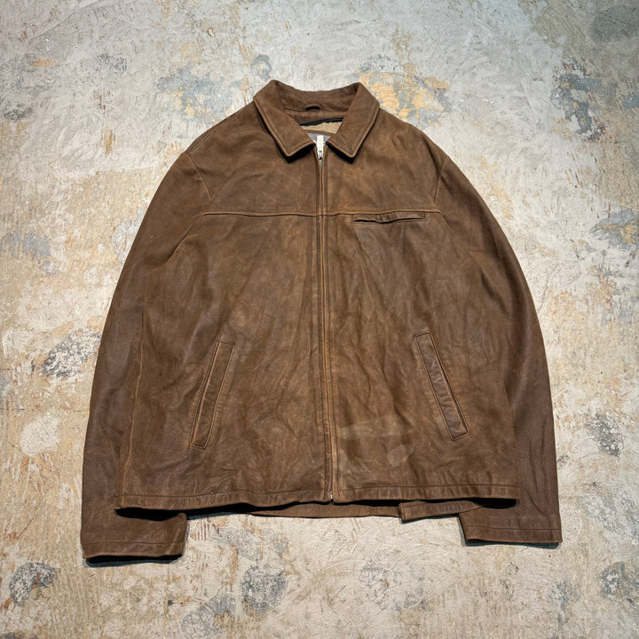 古着 WILSONS LEATHER/ ウィルソンズレザー/ 本革ジップアップレザージャケット/ 牛革/ サイズXL