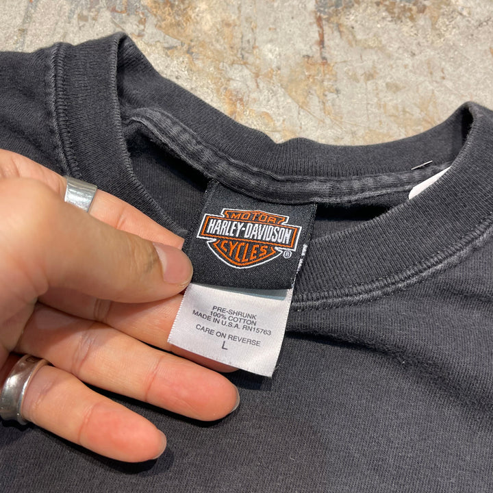 Used clothing Made in USA Harley-Davidson / ACE & EIGHTS / Mason Store, Ohio / Printed T-shirt / Size L