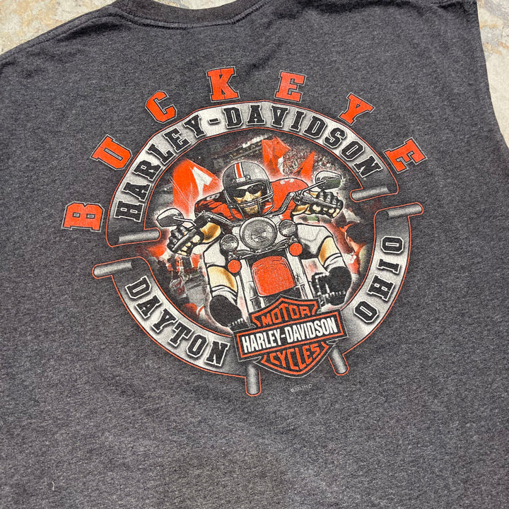 古着 Harley-Davidson/ハーレーダビッドソン/デイトン/オハイオ州/ノースリーブプリントTシャツ/サイズ2XL