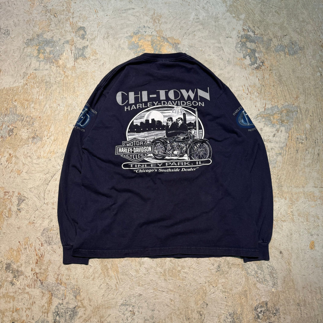 Used clothing Made in USA Harley-Davidson/Harley-Davidson/ Printed long T-shirt/ Size L