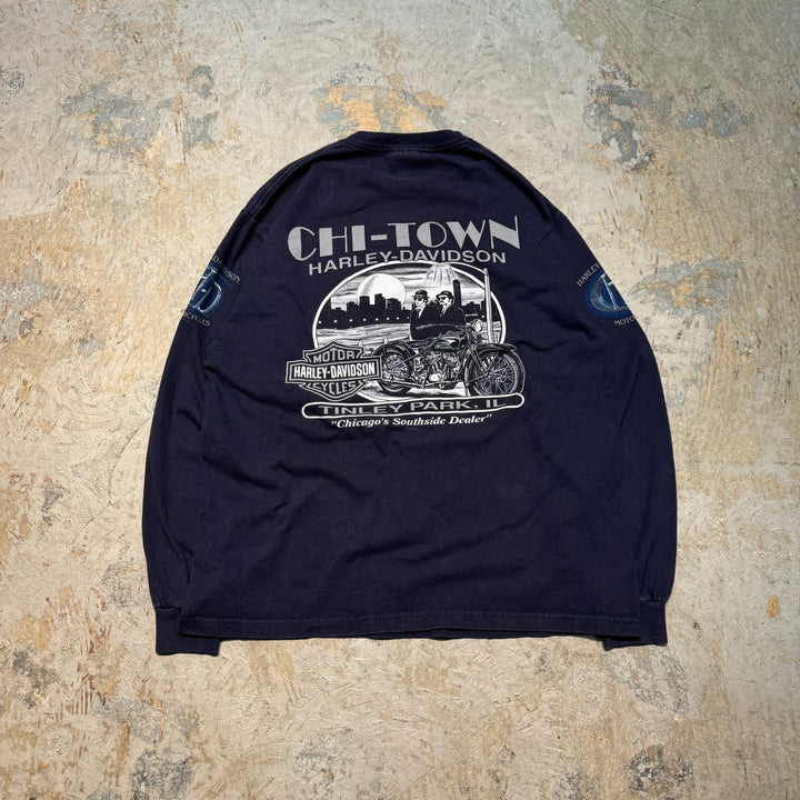 古着 USA製 Harley-Davidson/ハーレーダビッドソン/ プリントロングTシャツ/ サイズL