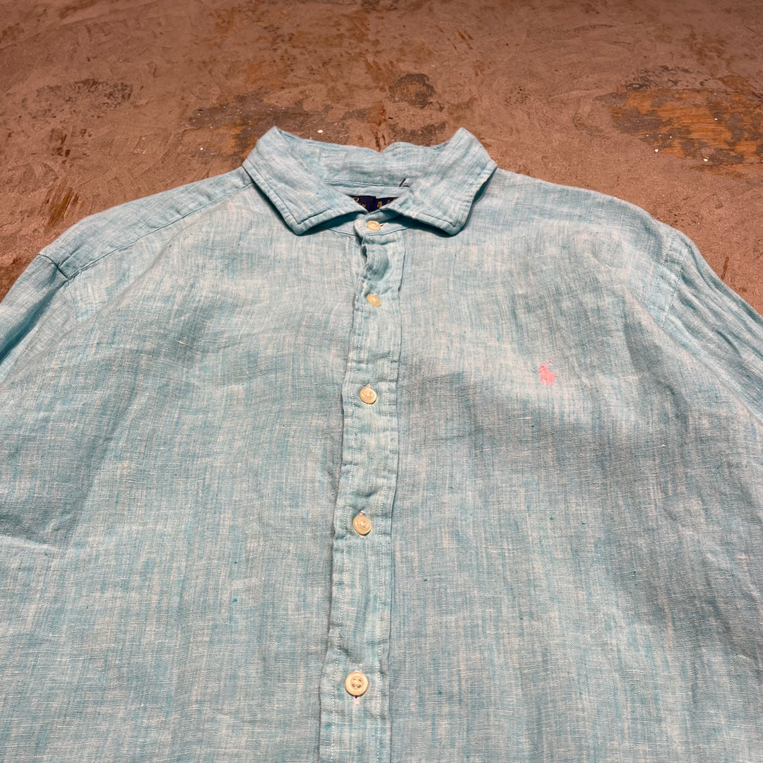 #4373 Used clothing Ralph Lauren Long Sleeve Shirt /Long Sleeve Shirt /Linen /Linen /Size XL