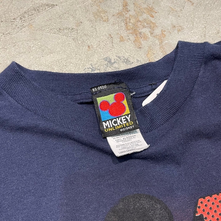 #4832 古着 90's USA製 ワールドリゾート ミッキーマウス/ヴィンテージ シングルステッチ Tシャツ/サイズML