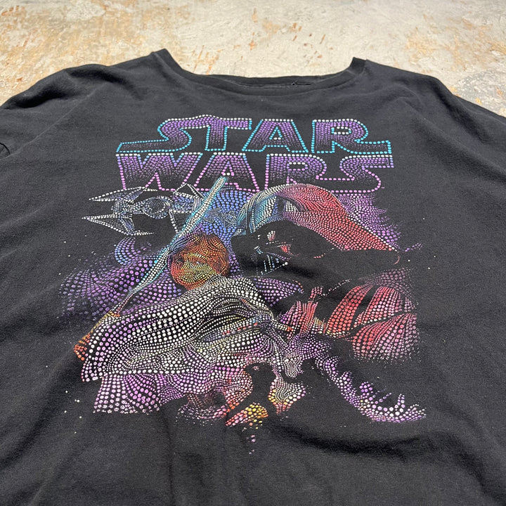 #4628 古着 STAR WARS/スターウォーズ/short sleeve print t-shirt Tee/半袖プリントTシャツ/シングルステッチ/ダース・ベイダー/サイズ2XL