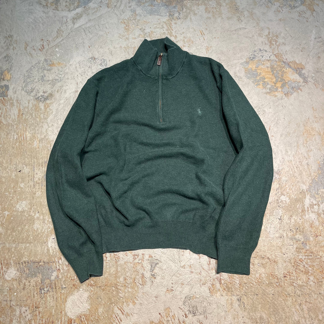 #3855 古着 POLO by Ralph Lauren/ポロバイラルフローレン/Half zip knit Sweater/ハーフジップニットセーター/サイズL
