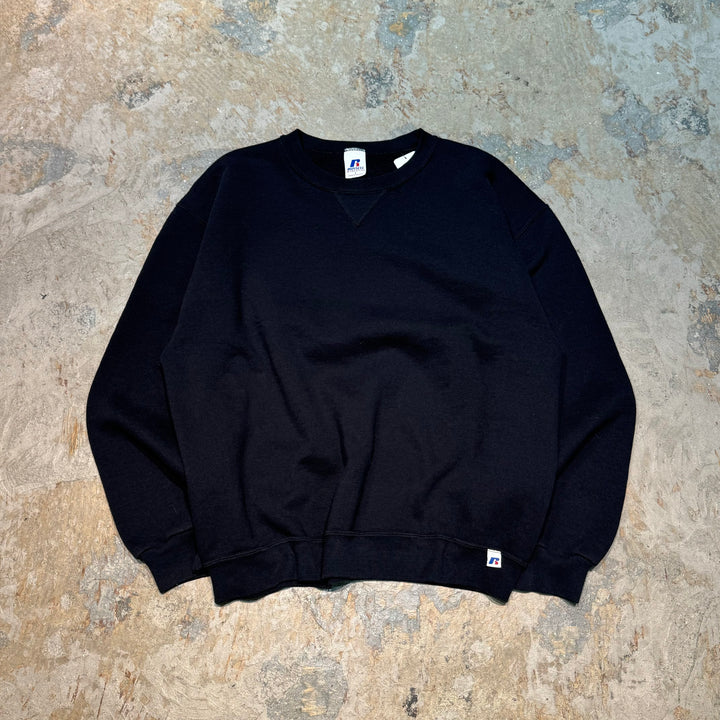 Used clothing 90's~ RUSSELL ATHLETIC/ Russell Athletic/Crew neck blank sweatshirt/ Plain/ Size L