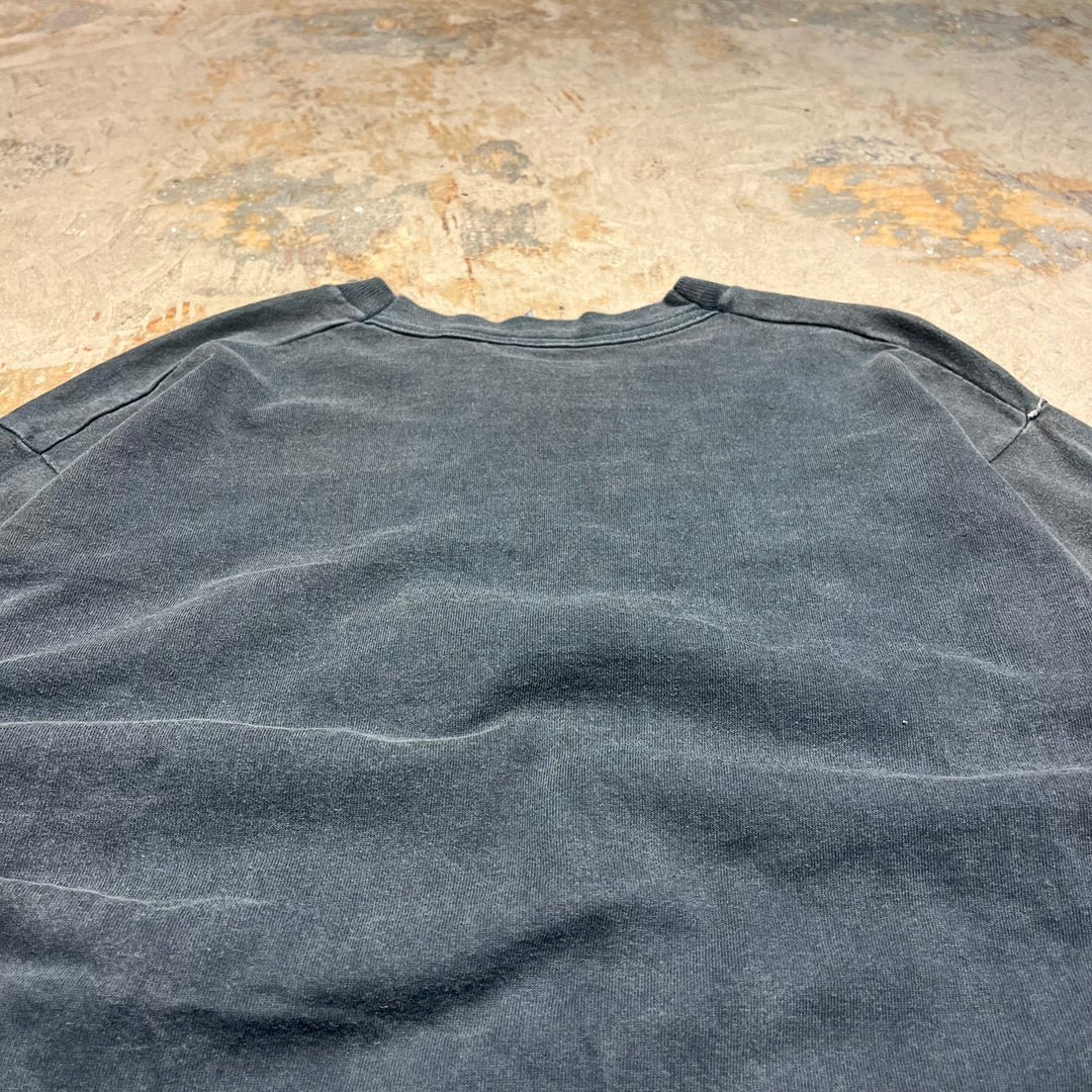 #4621 Used clothing 90's~ fruit of the loom/short sleeve print t-shirt tee/short sleeve print t-shirt/single stitch/"my life's in ruins"/made in USA/Size L