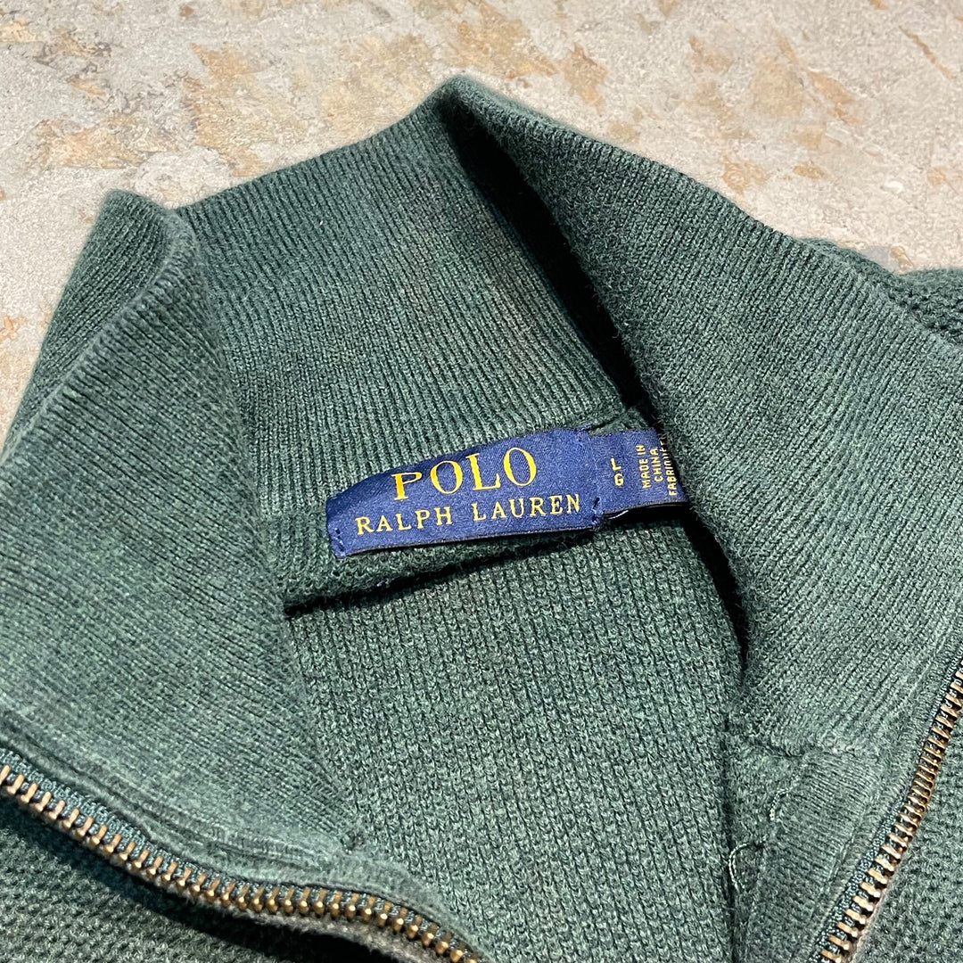#3855 古着 POLO by Ralph Lauren/ポロバイラルフローレン/Half zip knit Sweater/ハーフジップニットセーター/サイズL