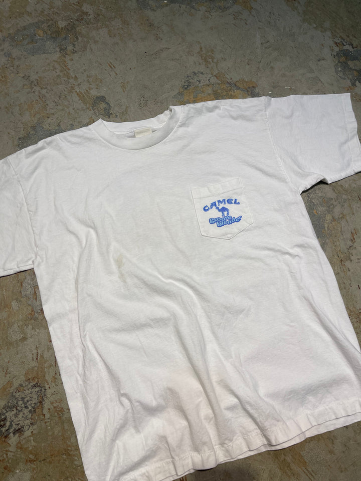 #MA160 古着 USA製 96's CAMEL/キャメル / 企業系 / camel big vegas groove blender / ヴィンテージ シングルステッチ プリントTシャツ/サイズXL