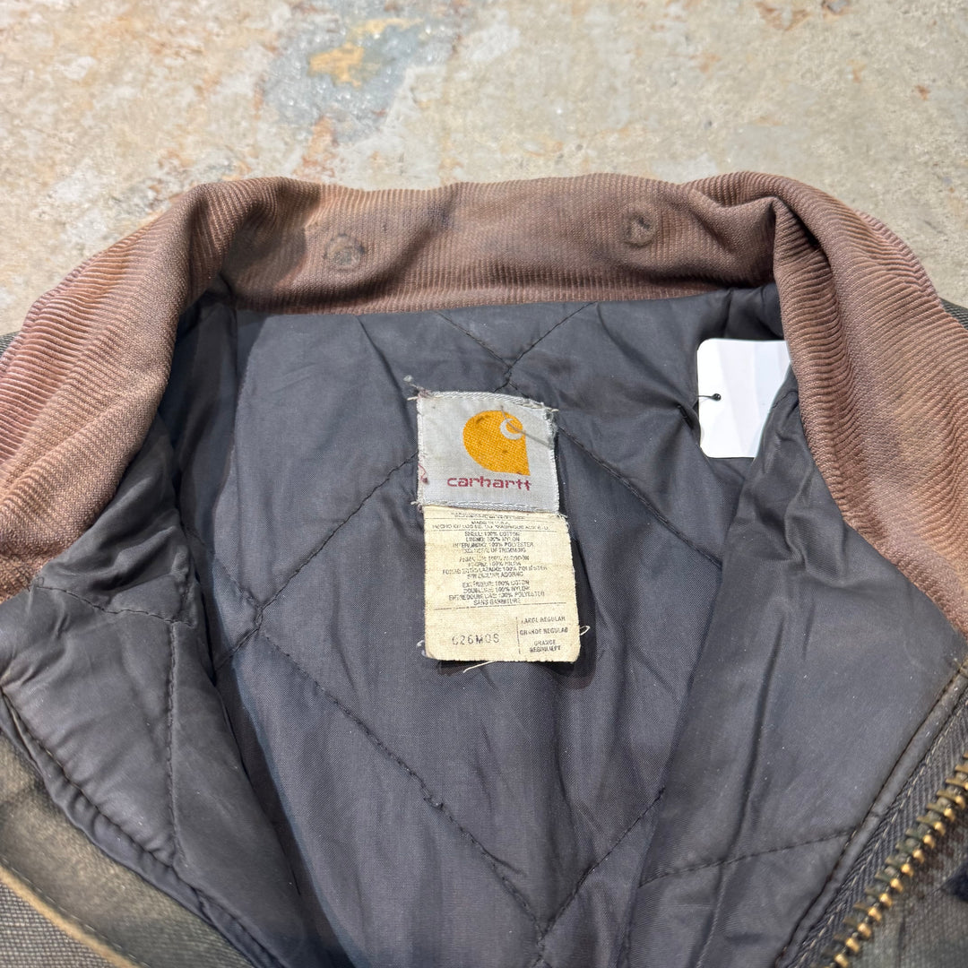 古着 USA製 carhartt/ カーハート/ トラディショナルコート/ 裏地キルティング/ 襟コーデュロイ/ サイズL