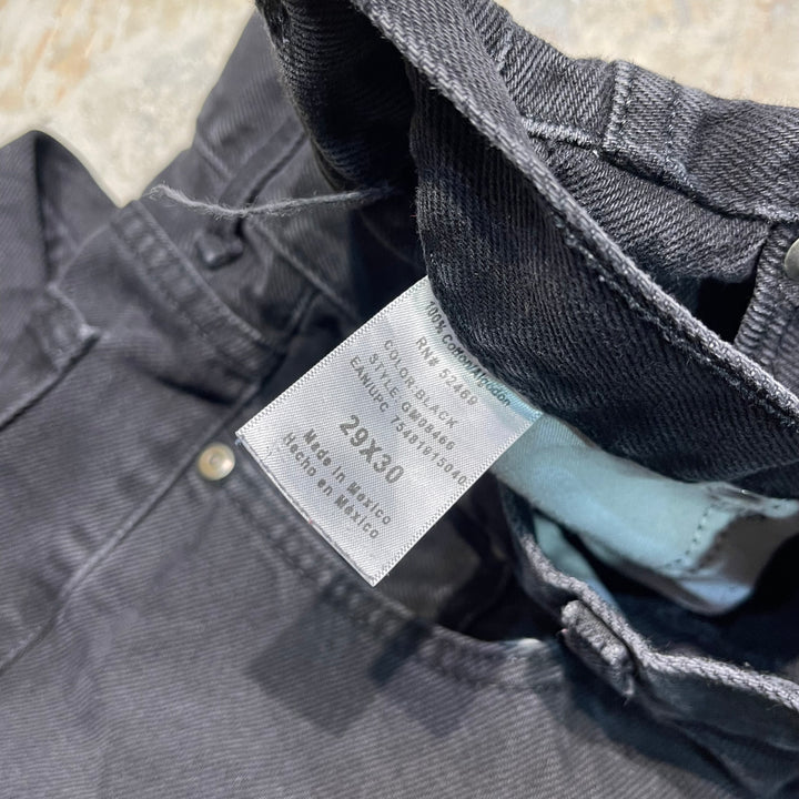 #4773 Used clothing GEORGE/Black denim pants/Black denim pants/regular fit/Size 29 x 30