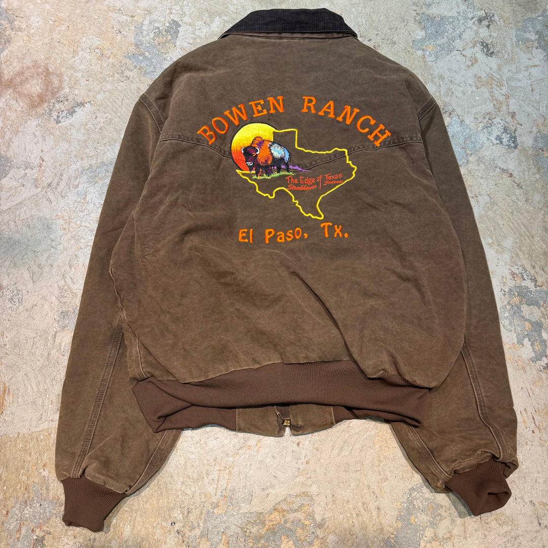 古着 Carhartt/ カーハート/ サンタフェジャケット/ ダック地/ 裏地キルティング/ 企業ロゴ/ 襟コーデュロイ/ サイズ2XL