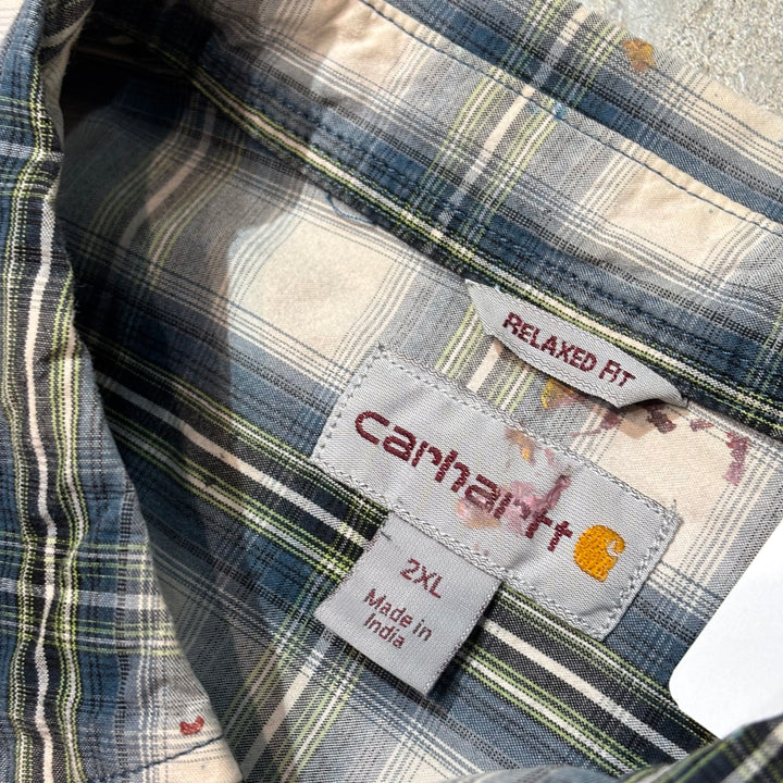 Used clothing carhartt/Carhartt/Button-down long sleeve shirt/Checked pattern/Size 2XL