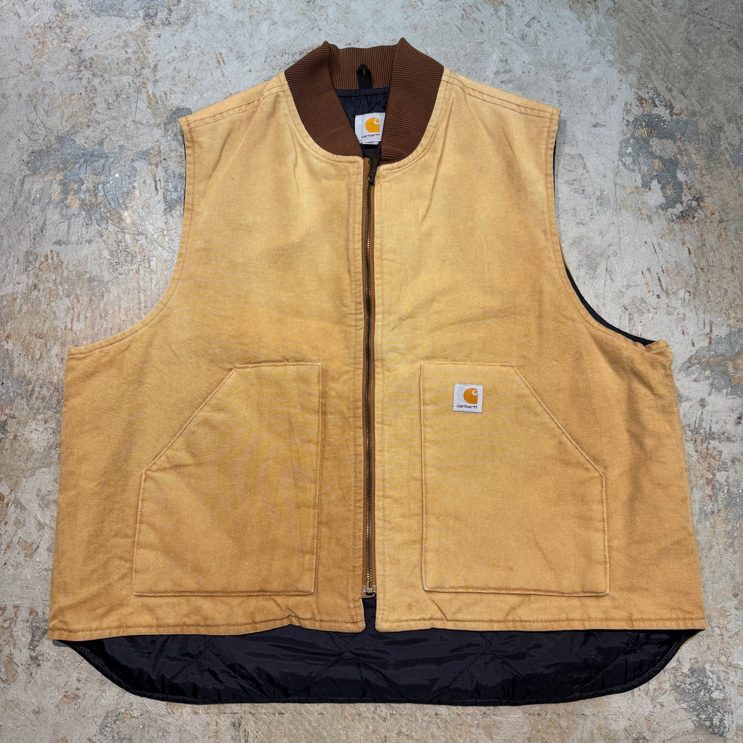 古着 Carhartt/ カーハート/ サンドストーンベスト/ ダック地/ 裏地キルティング/ サイズ2XL