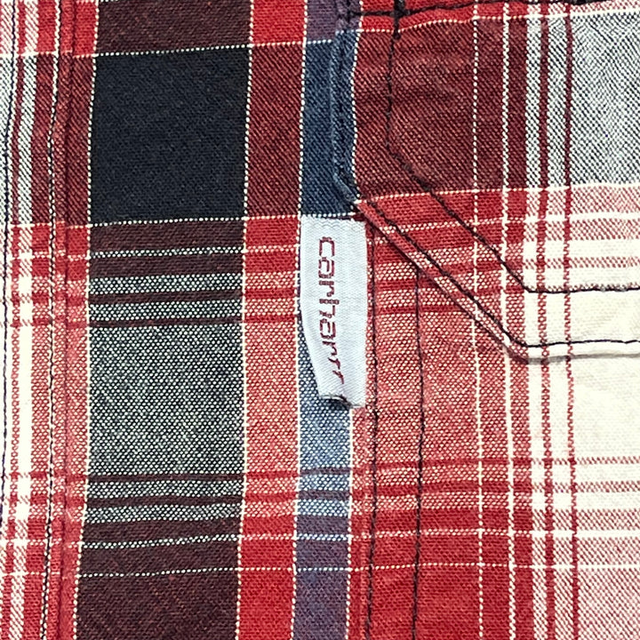 #4368 Used clothing Carhartt/Long Sleeve Button Down Shirt/Long Sleeve Button Down Shirt/Checked Plaid/RELAXED FIT/Relaxed Fit/Size XL
