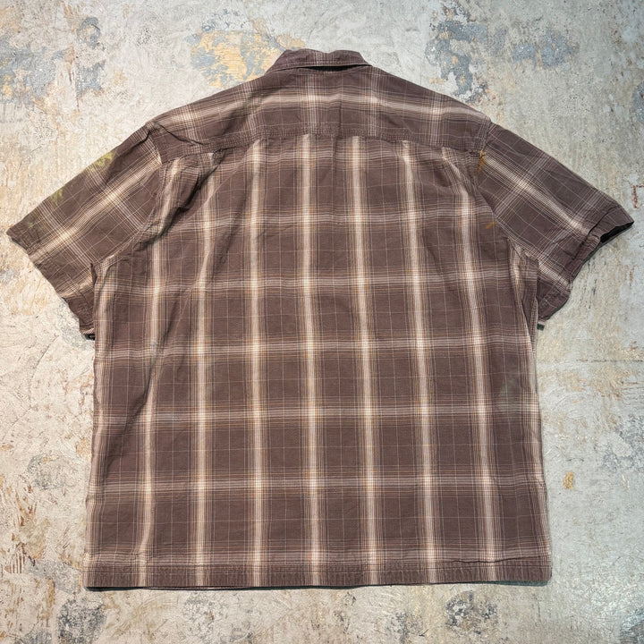 중고 의류 Carhartt/Carhartt/Button-Down Short Sleeve Shirt/Checked Pattern/Size 2XL