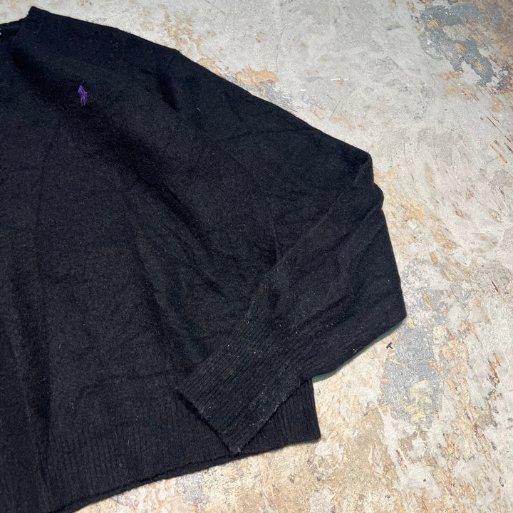#3709 古着/ラルフローレン/POLObyRalphLauren/ラムウールニット/LAMBS WOOL knit/Vネック/サイズL