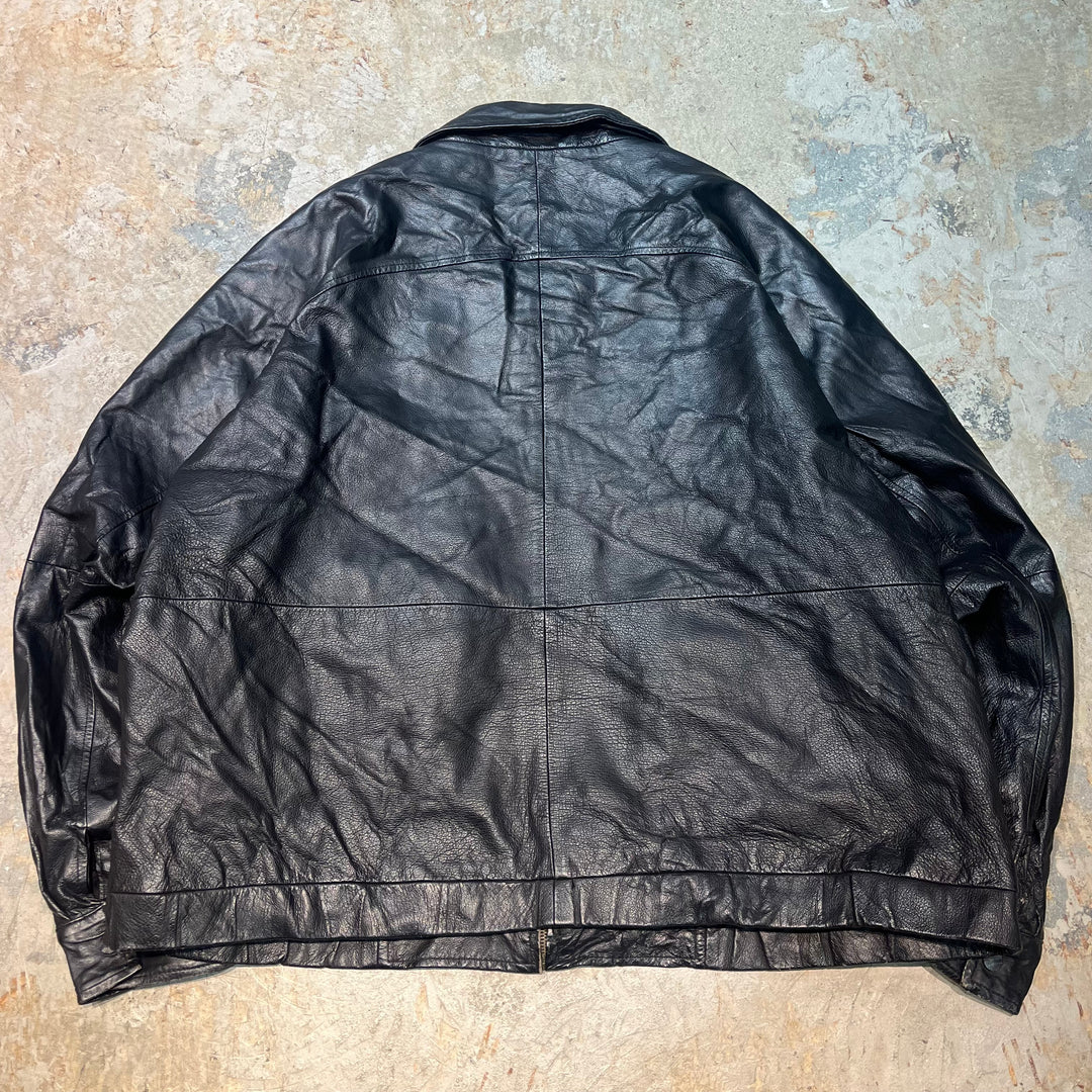 Second-hand clothing ST JOHN'S BAY/ St. John's Bay/ Zip-up leather jacket/ Size XXL