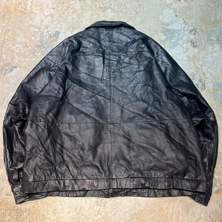 Second-hand clothing ST JOHN'S BAY/ St. John's Bay/ Zip-up leather jacket/ Size XXL