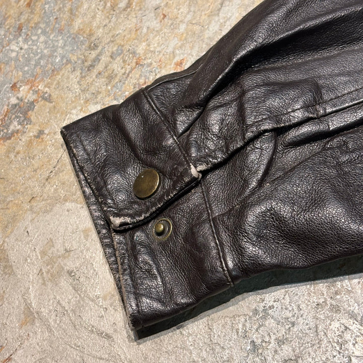 Second-hand clothing ST JOHN'S BAY/ St. John's Bay/ Genuine leather zip-up leather jacket/ Cowhide/ Size L