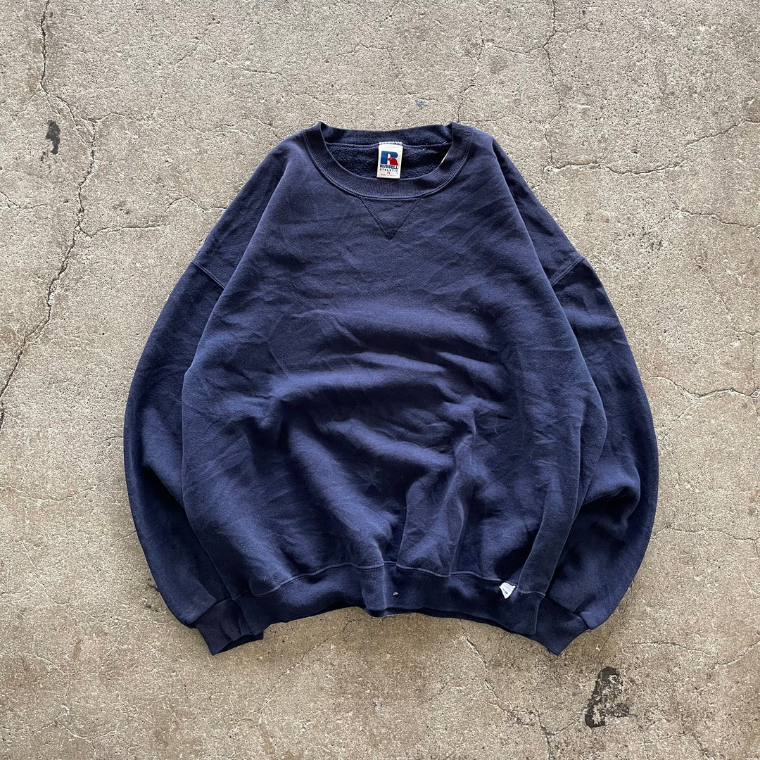 旧衣服RUSSELL ATHLETIC/ RUSSELL运动/空白克鲁兹运动衫/素色/尺码XL
