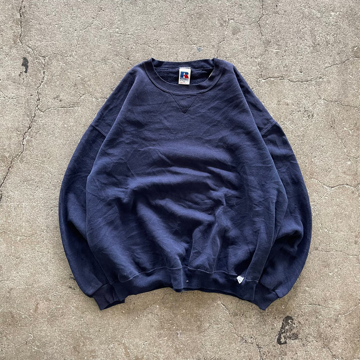 旧衣服RUSSELL ATHLETIC/ RUSSELL运动/空白克鲁兹运动衫/素色/尺码XL