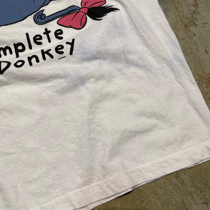 古着 イーヨー/ディズニー/完全なロバ/ヴィンテージ シングルステッチ プリントTシャツ/サイズL-XL相当