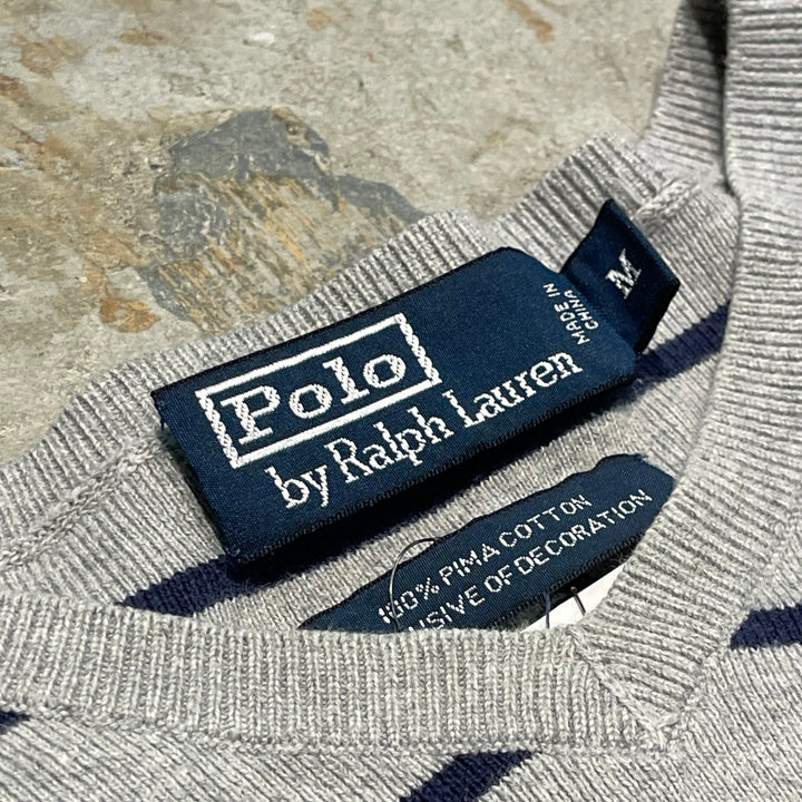 #3686古着/ラルフローレン/POLObyRalphLauren/コットンニット/Cottonknit/Vネック/サイズM