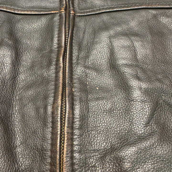 중고 의류 usavintage/zip-up 가죽 자켓/크기 XL