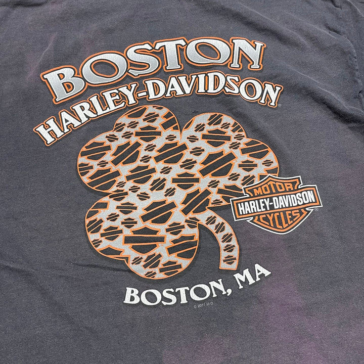 Used clothing Made in USA Harley-Davidson / Boston Massachusetts Store / Printed T-shirt / Size L
