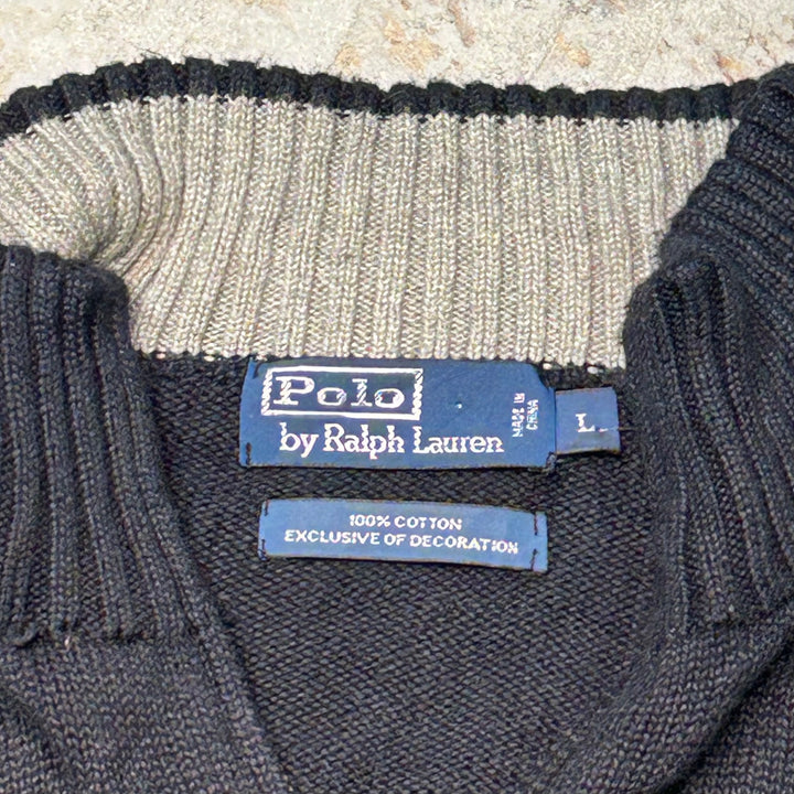 旧衣POLO by Ralph Lauren/ POLO拉尔夫劳伦/半拉链针织毛衣/尺寸L