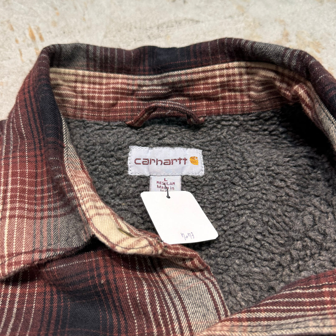 Used clothing CARHARTT/Carhartt/Shirt jacket/Checked pattern/Fleece lining/Size L