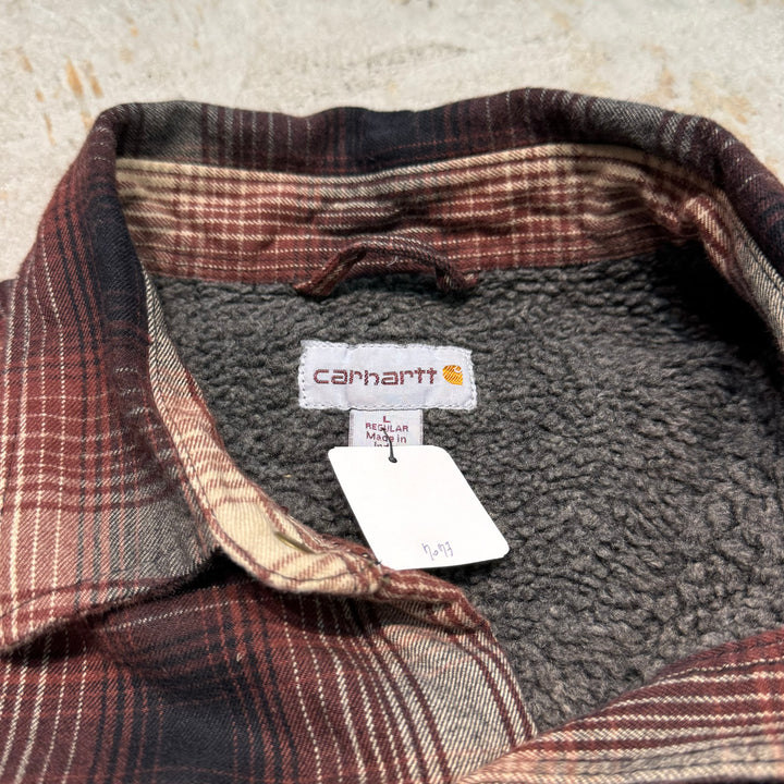 古着 CARHARTT/カーハート/シャツジャケット/チェック柄/裏起毛/サイズL