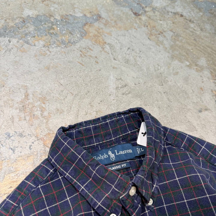 古着 Ralph Lauren/ ラルフ ローレン/ ボタンダウン長袖シャツ/チェック柄/サイズL