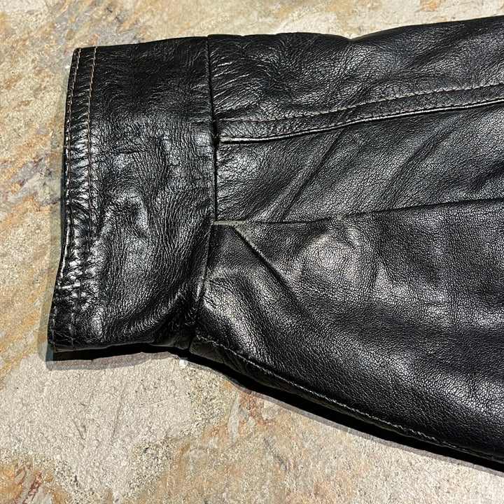 #3308 古着 Unknow/Leather jacket/ジップアップレザージャケット/サイズXL